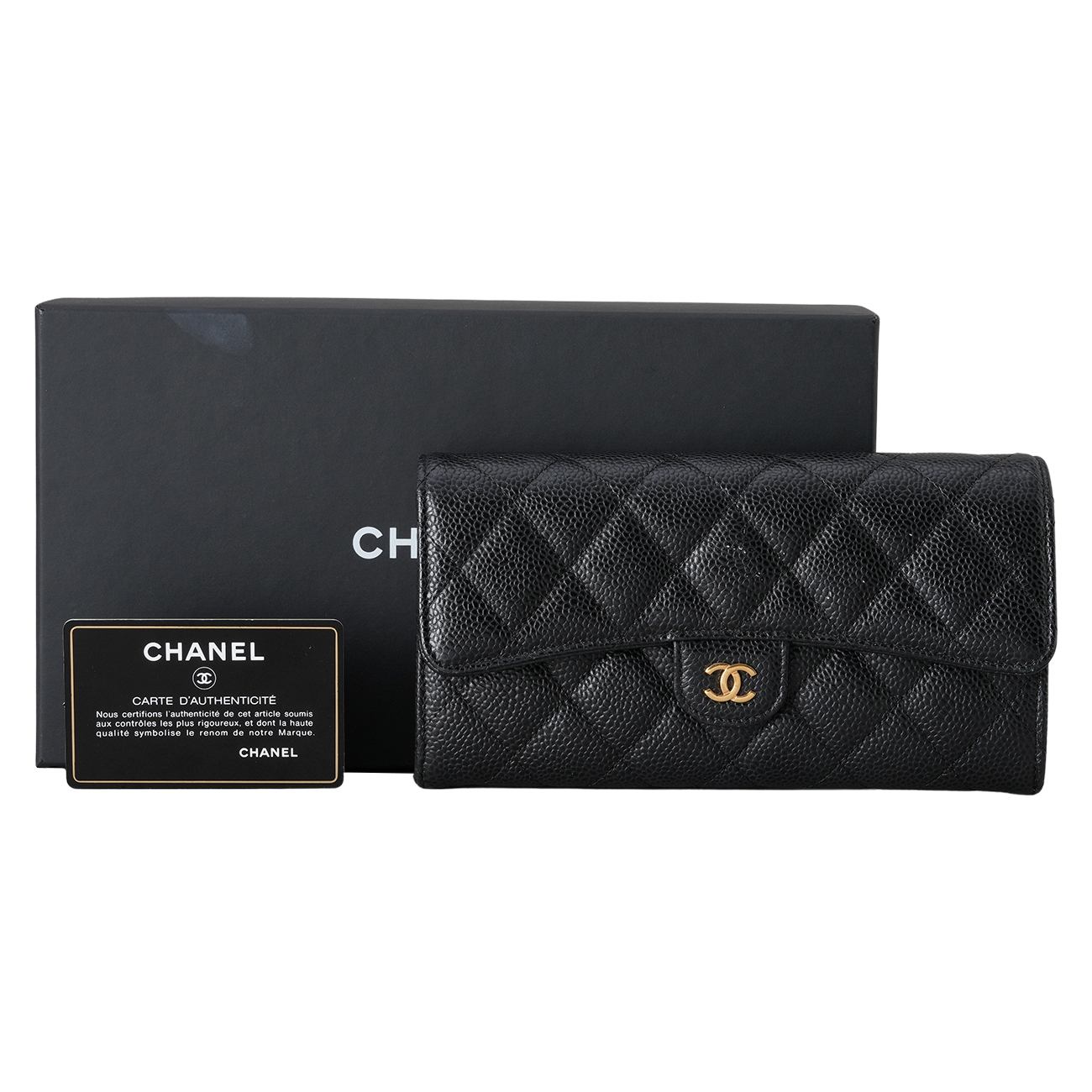 CHANEL(USED)샤넬 AP0241 캐비어 클래식 플랩 장지갑