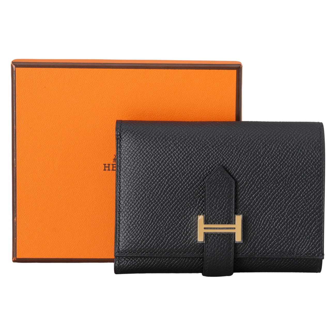 HERMES(NEW)에르메스 베안 3단지갑 느와 금장 (새상품) NEW PRODUCT