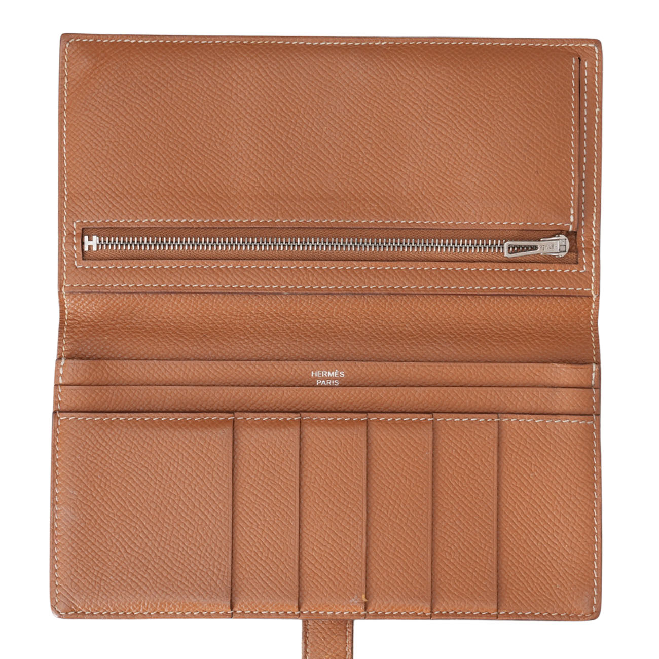 HERMES(USED)에르메스 베안 장지갑 골드 은장