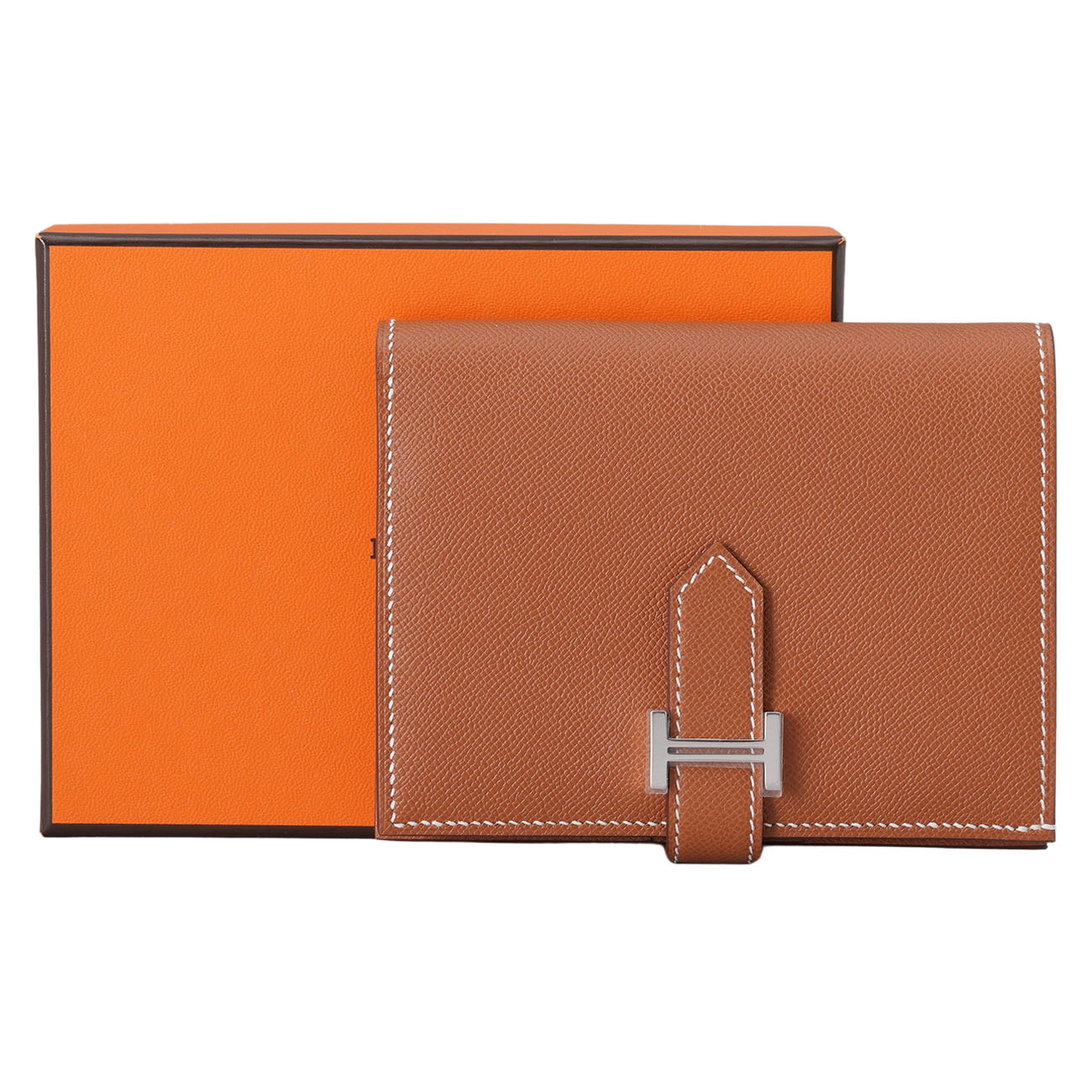 HERMES(USED)에르메스 베안 컴팩트 반지갑 골드 은장