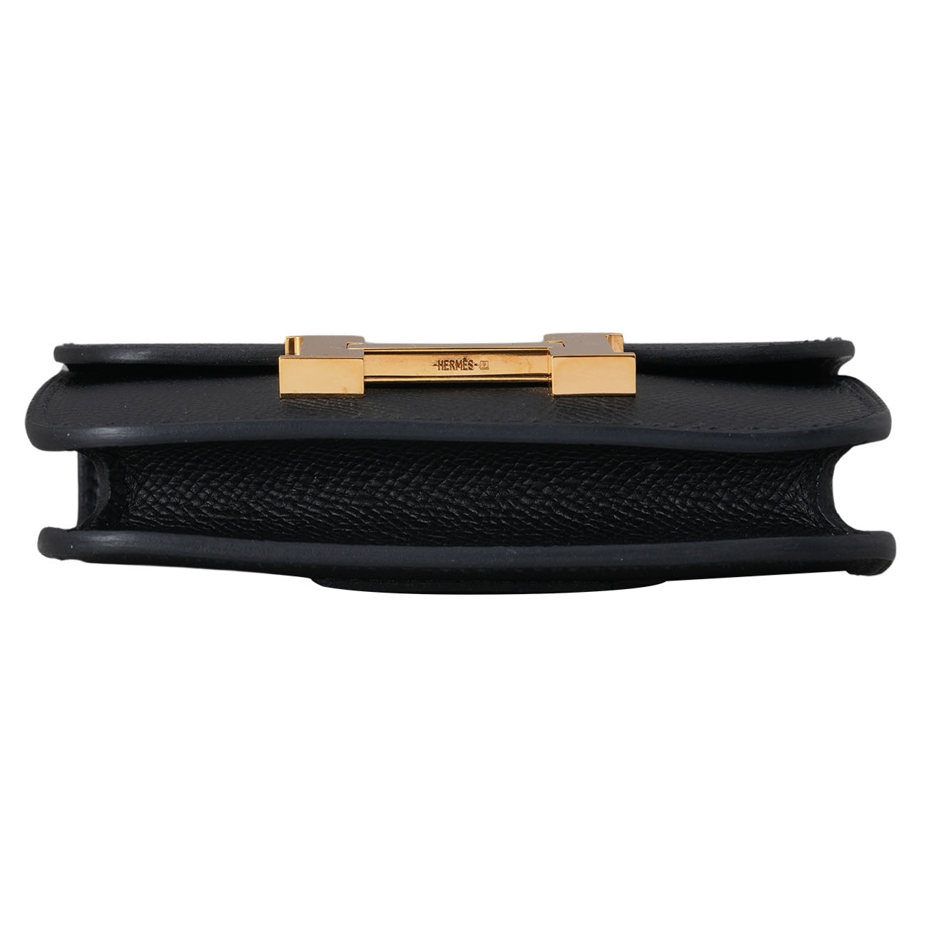 HERMES(USED)에르메스 콘스탄스 슬림 컴팩트 월릿 느와 금장