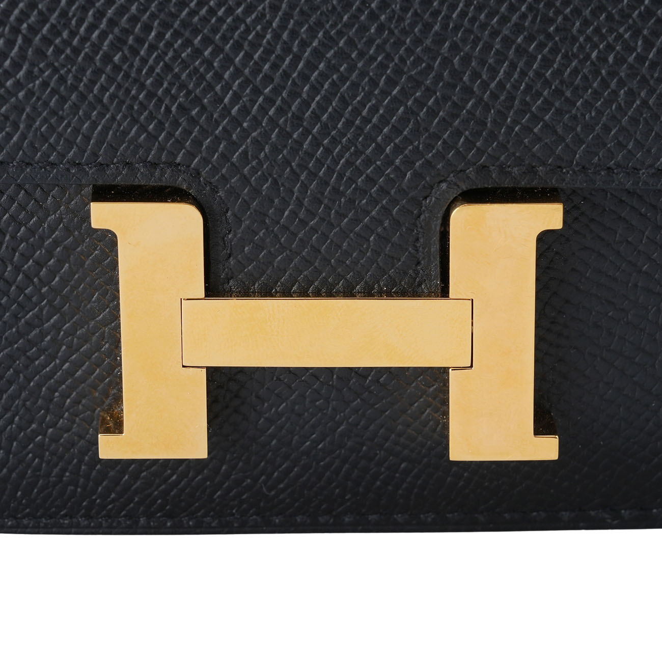 HERMES(USED)에르메스 콘스탄스 슬림 컴팩트 월릿 느와 금장