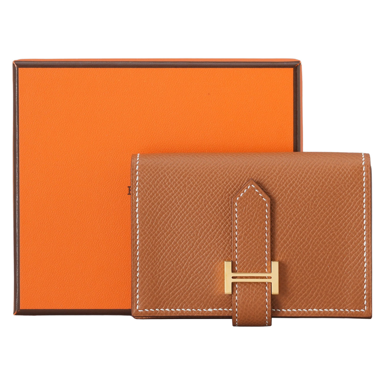 HERMES(USED)에르메스 베안 미니 지갑 골드 금장