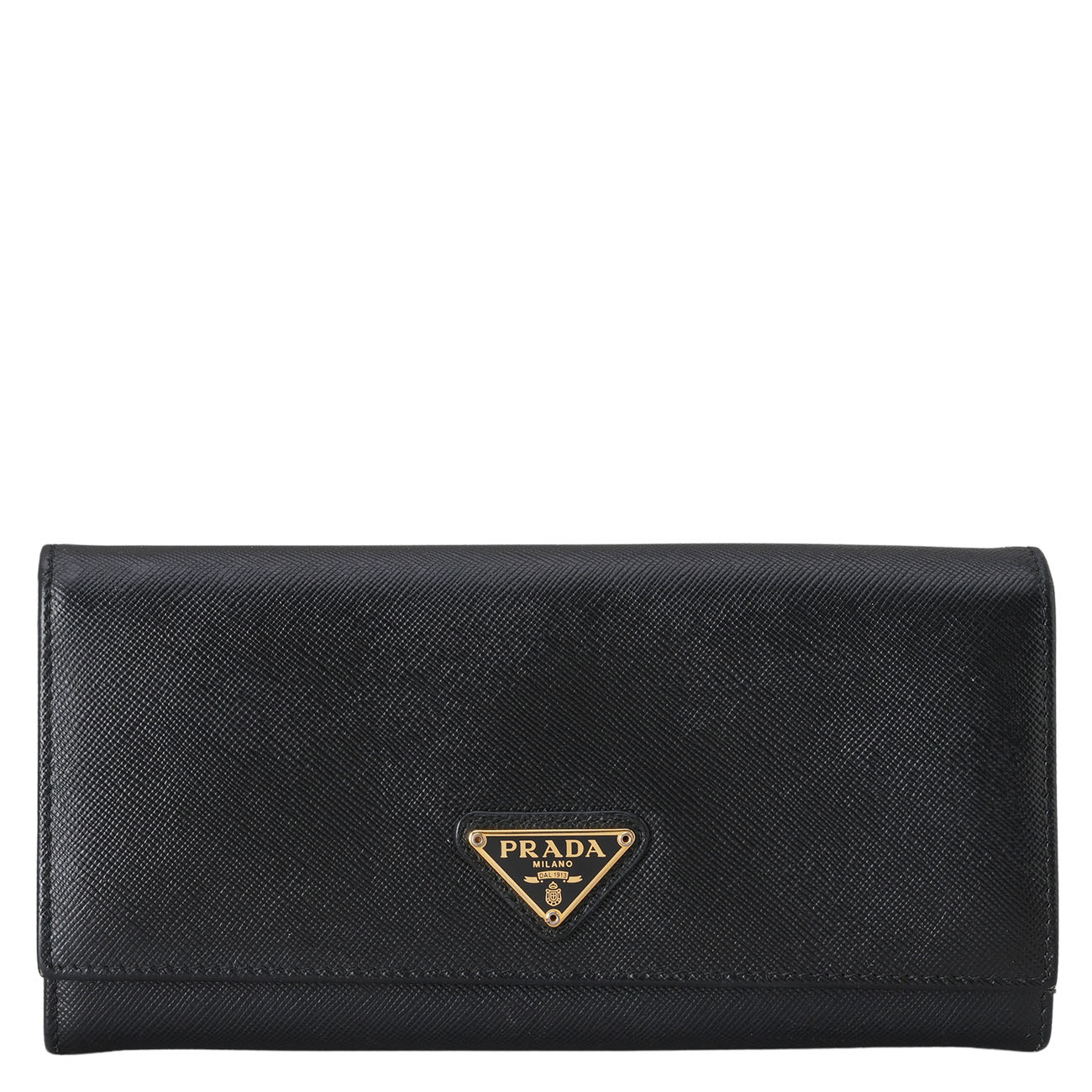 PRADA(USED)프라다 사피아노 플랩 장지갑 블랙