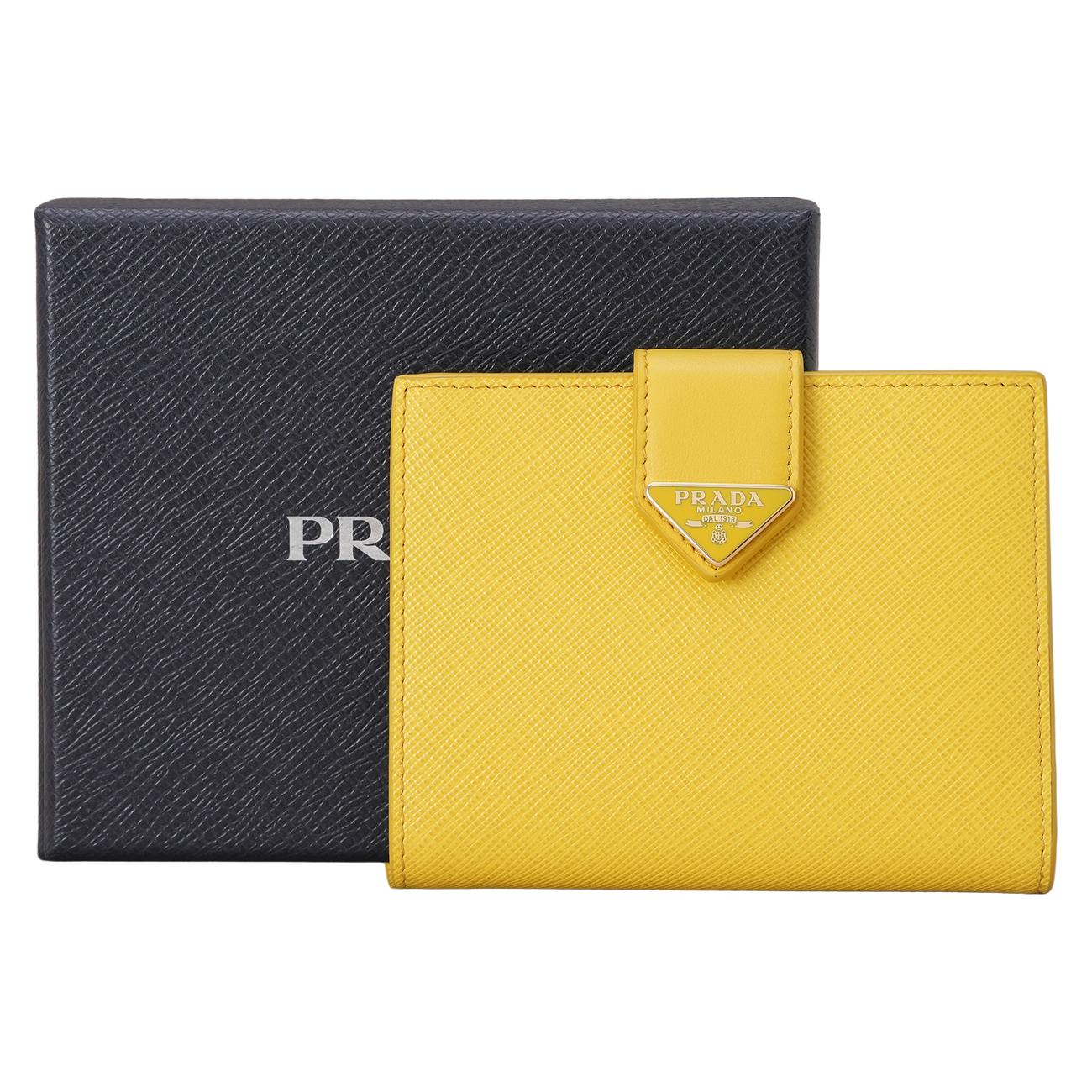 PRADA(USED)프라다 사피아노 트라이앵글 똑딱이 반지갑