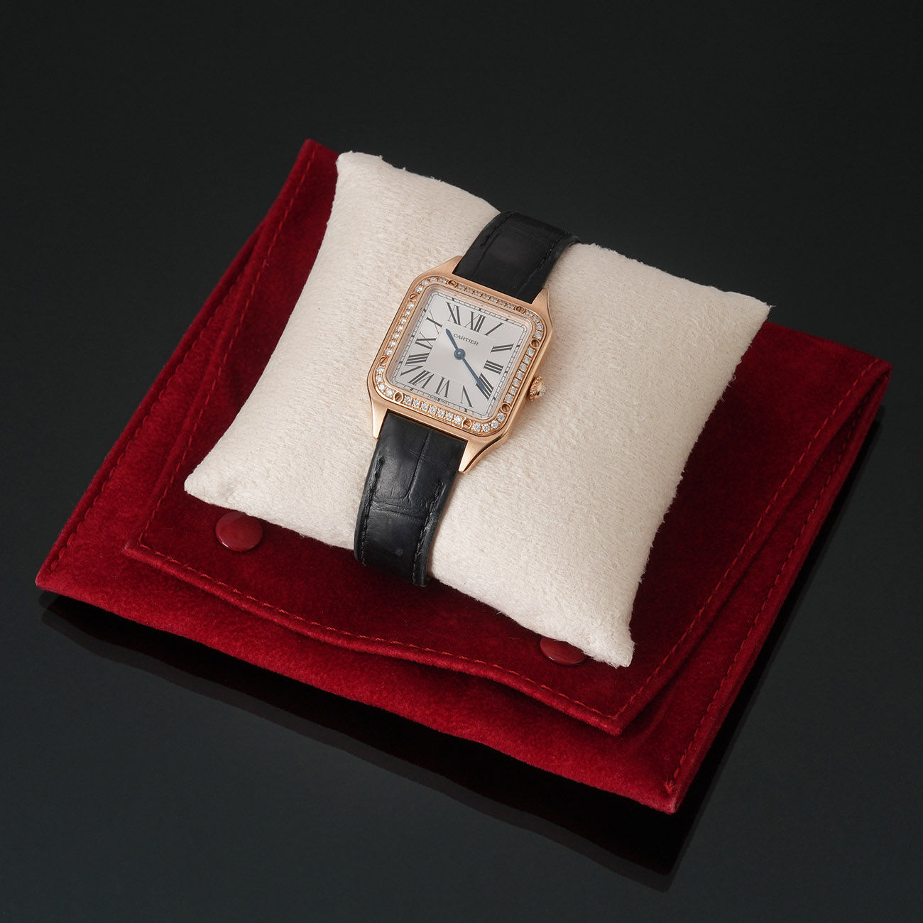 CARTIER(USED)까르띠에 산토스 뒤몽 스몰 쿼츠 다이아베젤 WJSA0017