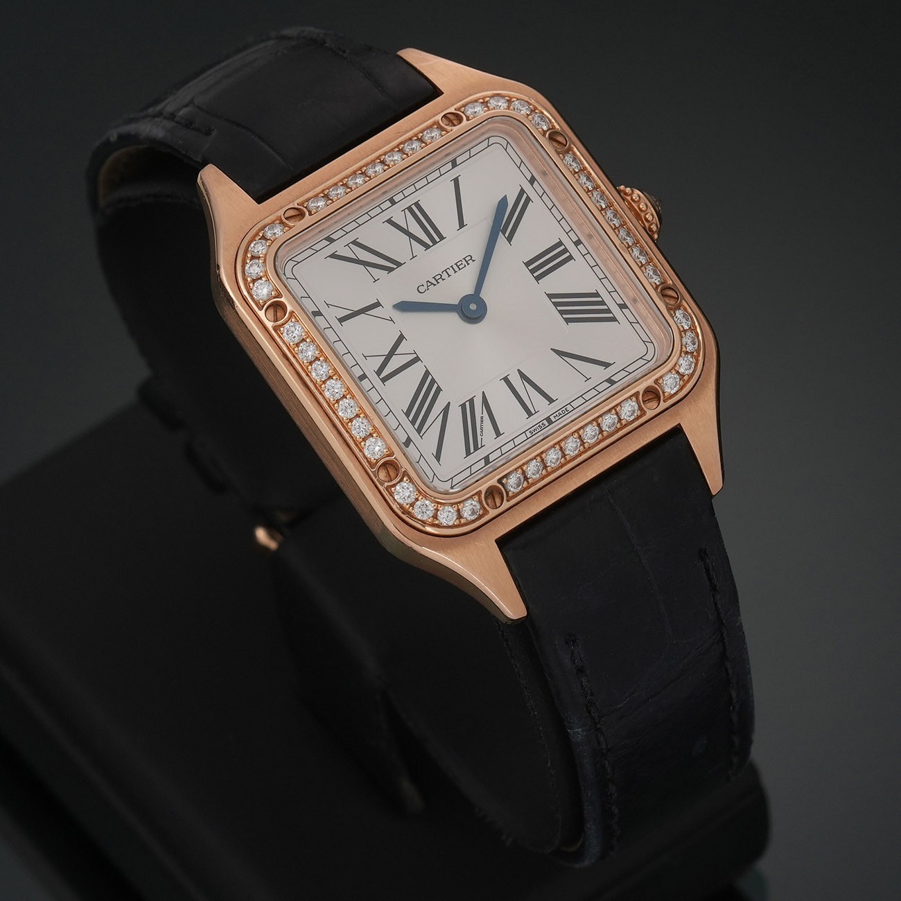 CARTIER(USED)까르띠에 산토스 뒤몽 스몰 쿼츠 다이아베젤 WJSA0017