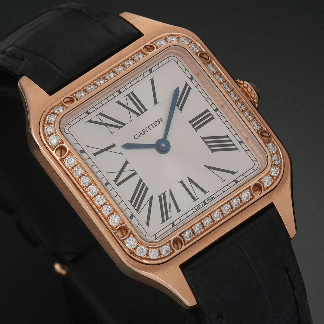 CARTIER(USED)까르띠에 산토스 뒤몽 스몰 쿼츠 다이아베젤 WJSA0017