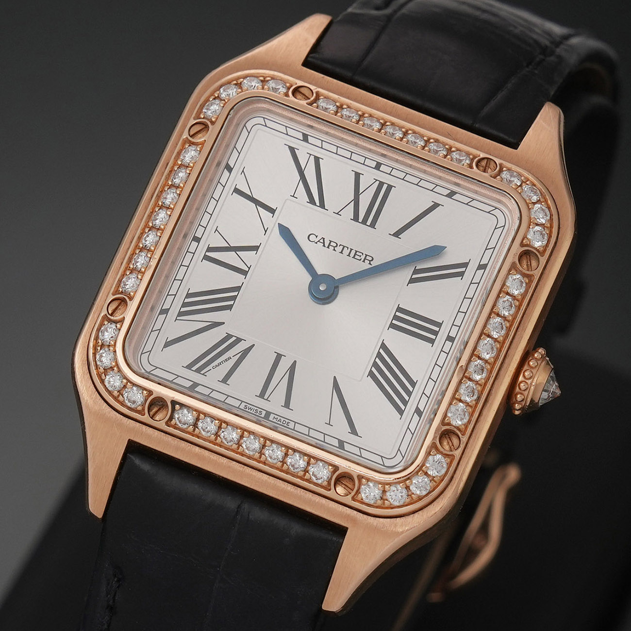 CARTIER(USED)까르띠에 산토스 뒤몽 스몰 쿼츠 다이아베젤 WJSA0017