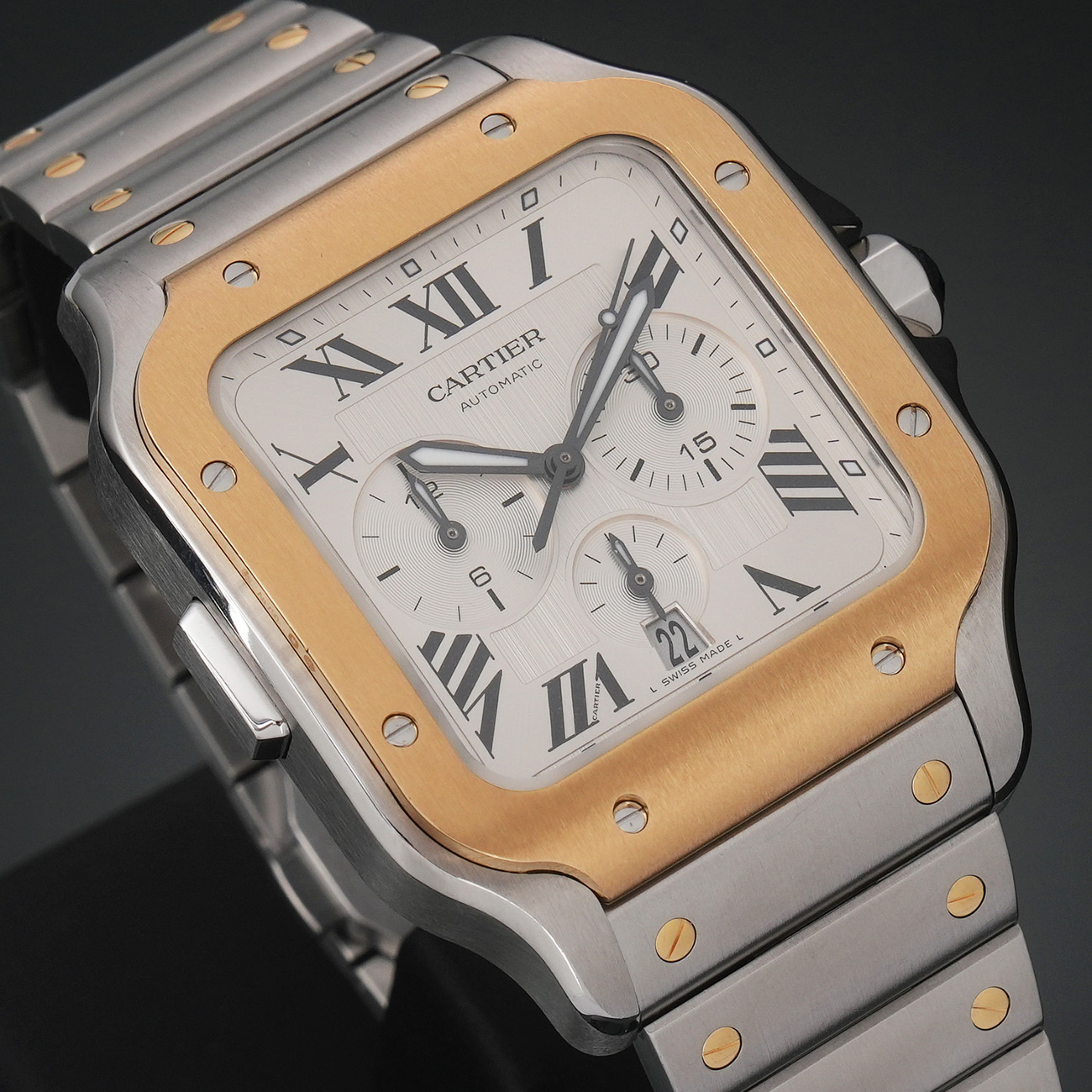 CARTIER(USED)까르띠에 산토스 드 까르띠에 콤비 오토 크로노그래프 워치 XL
