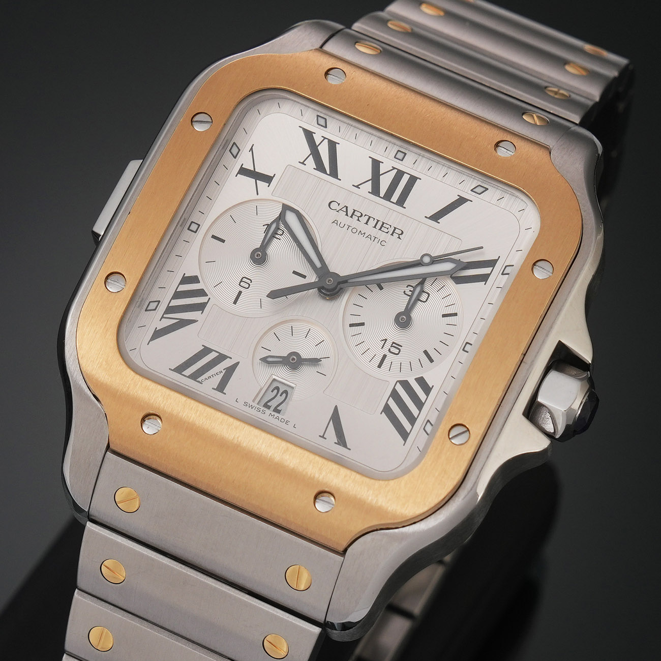 CARTIER(USED)까르띠에 산토스 드 까르띠에 콤비 오토 크로노그래프 워치 XL