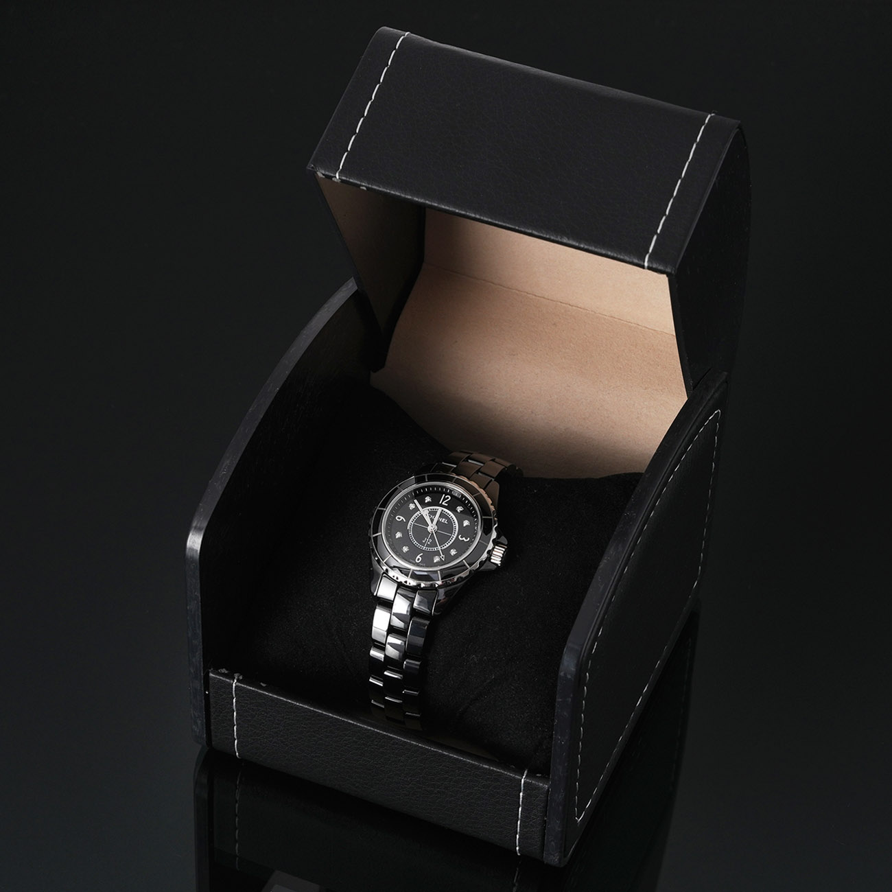 CHANEL(USED)샤넬 다이아 J12 블랙 세라믹 워치