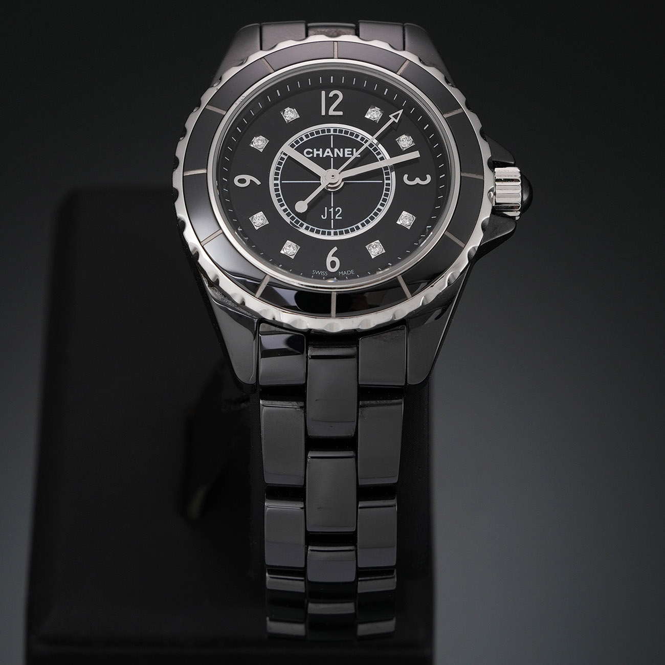 CHANEL(USED)샤넬 다이아 J12 블랙 세라믹 워치