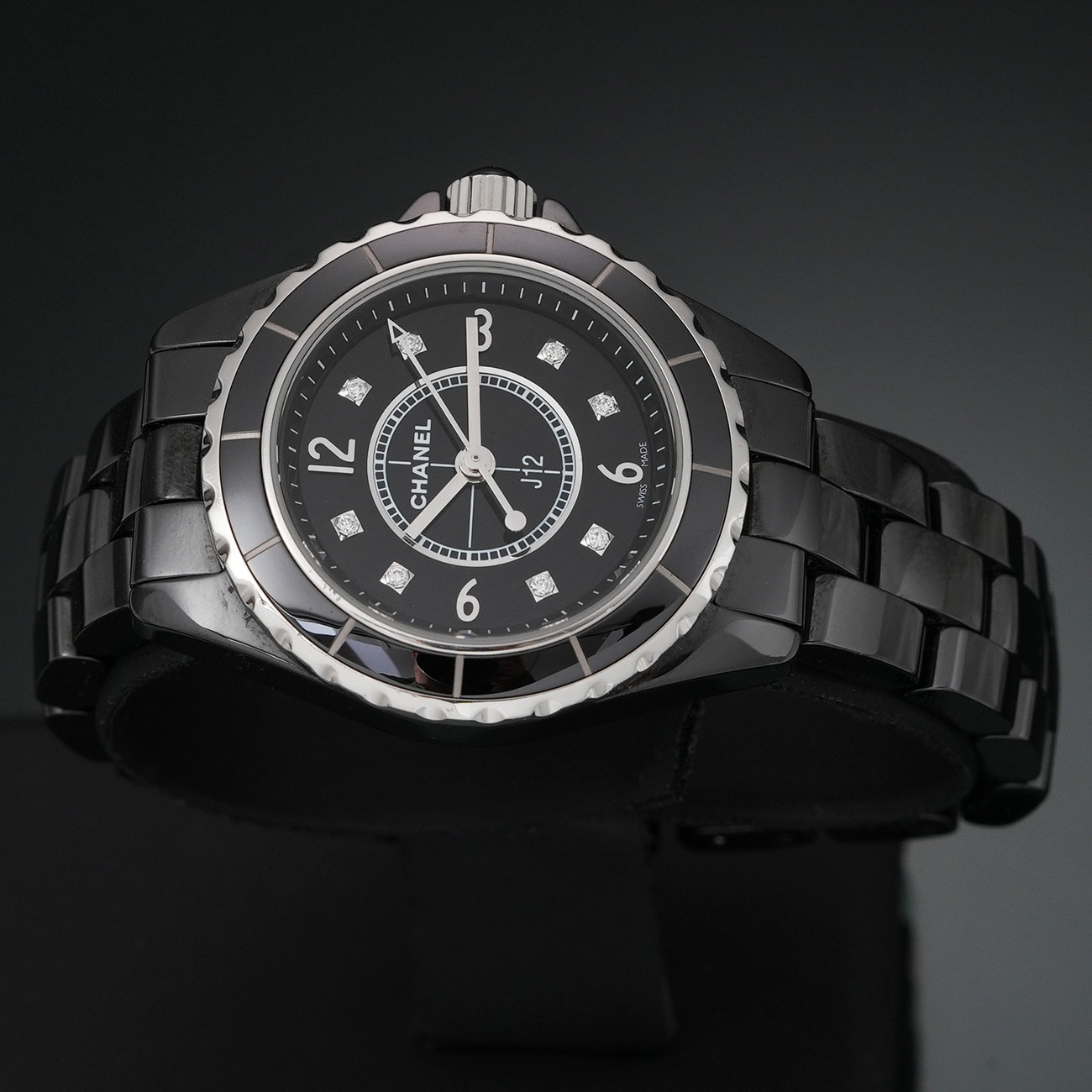 CHANEL(USED)샤넬 다이아 J12 블랙 세라믹 워치