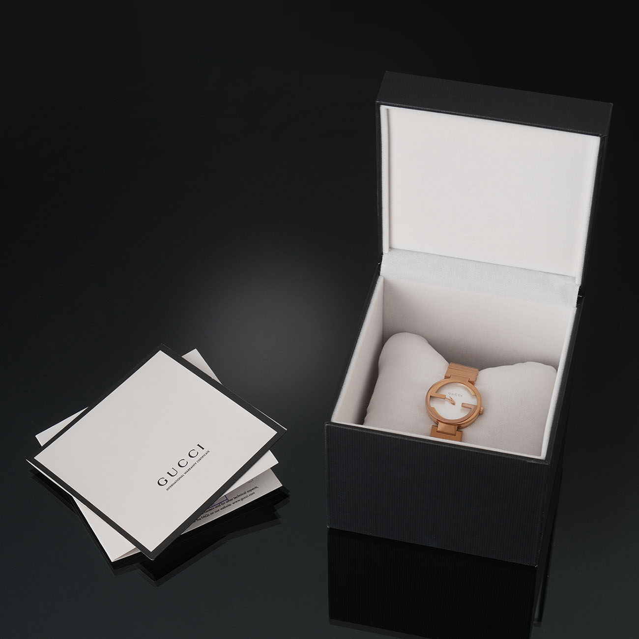 GUCCI(USED)구찌 YA133515 인터로킹 메탈 여성시계