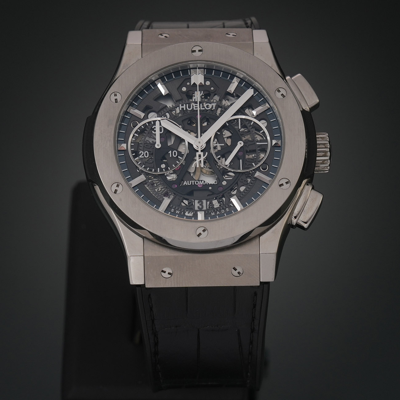 HUBLOT(USED)위블로 클래식 퓨전 스켈레톤 크로노 525.NX.0170.LR