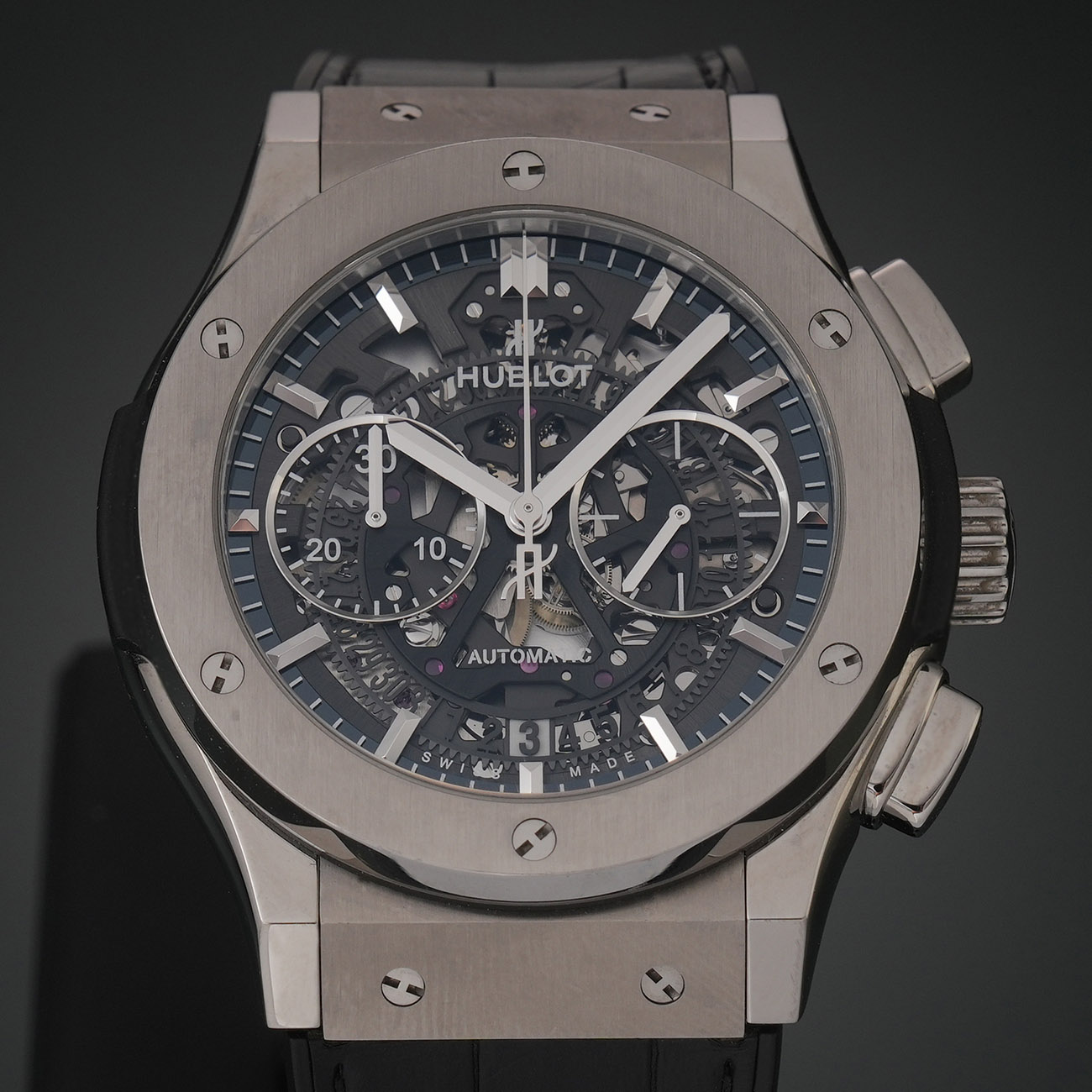 HUBLOT(USED)위블로 클래식 퓨전 스켈레톤 크로노 525.NX.0170.LR