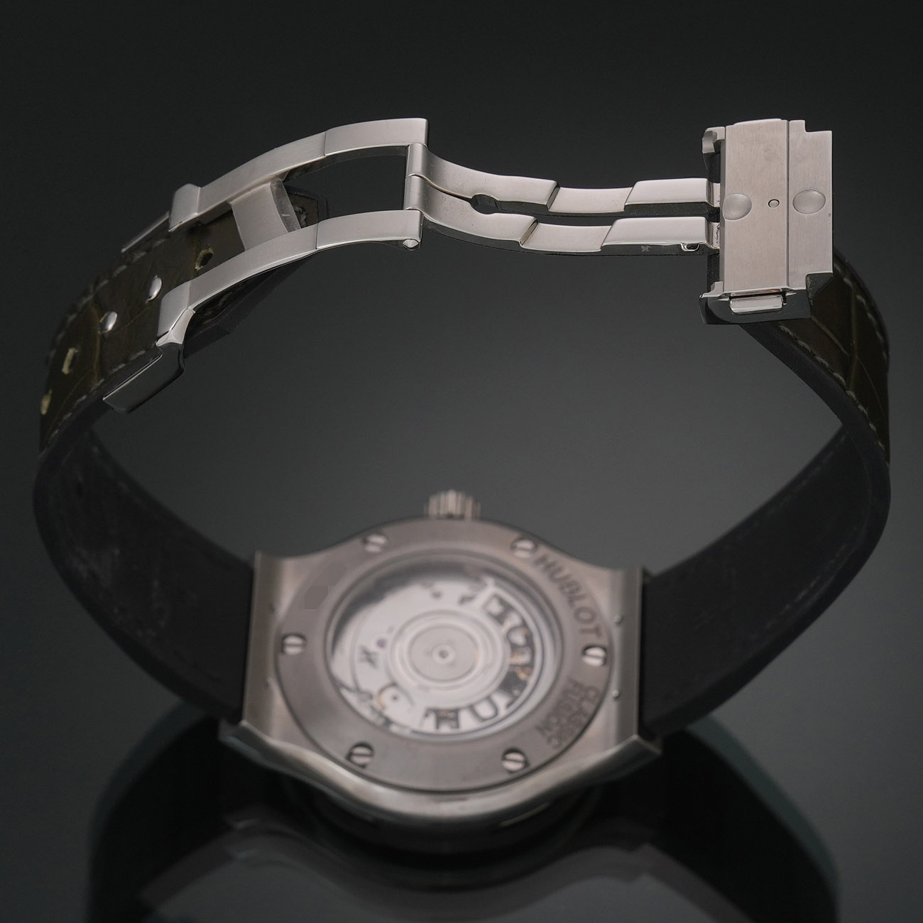 HUBLOT(USED)위블로 다이아몬드 베젤 클래식 퓨전 티타늄 그린 워치
