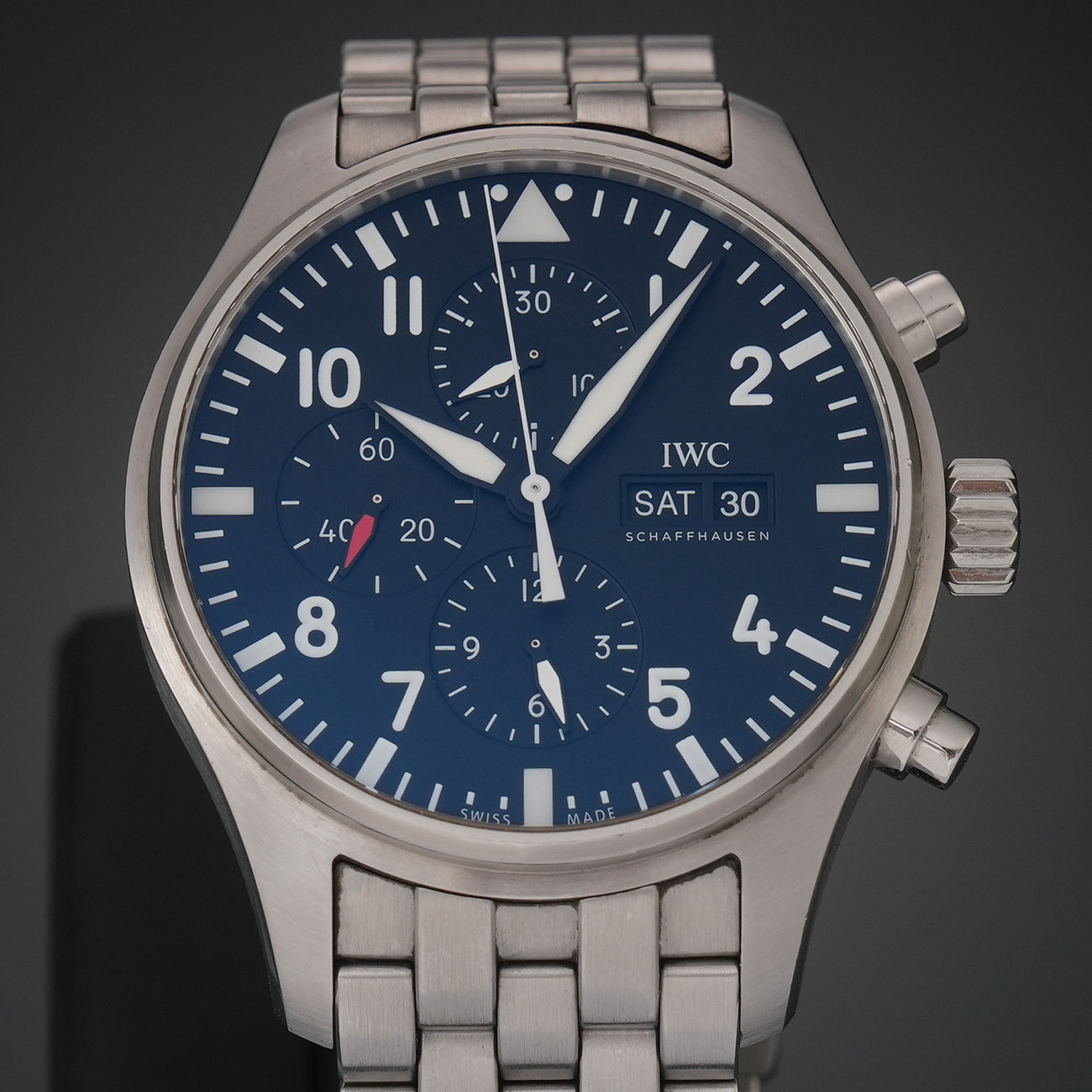 IWC(USED) 파일럿 스틸 오토 크로노 43mm