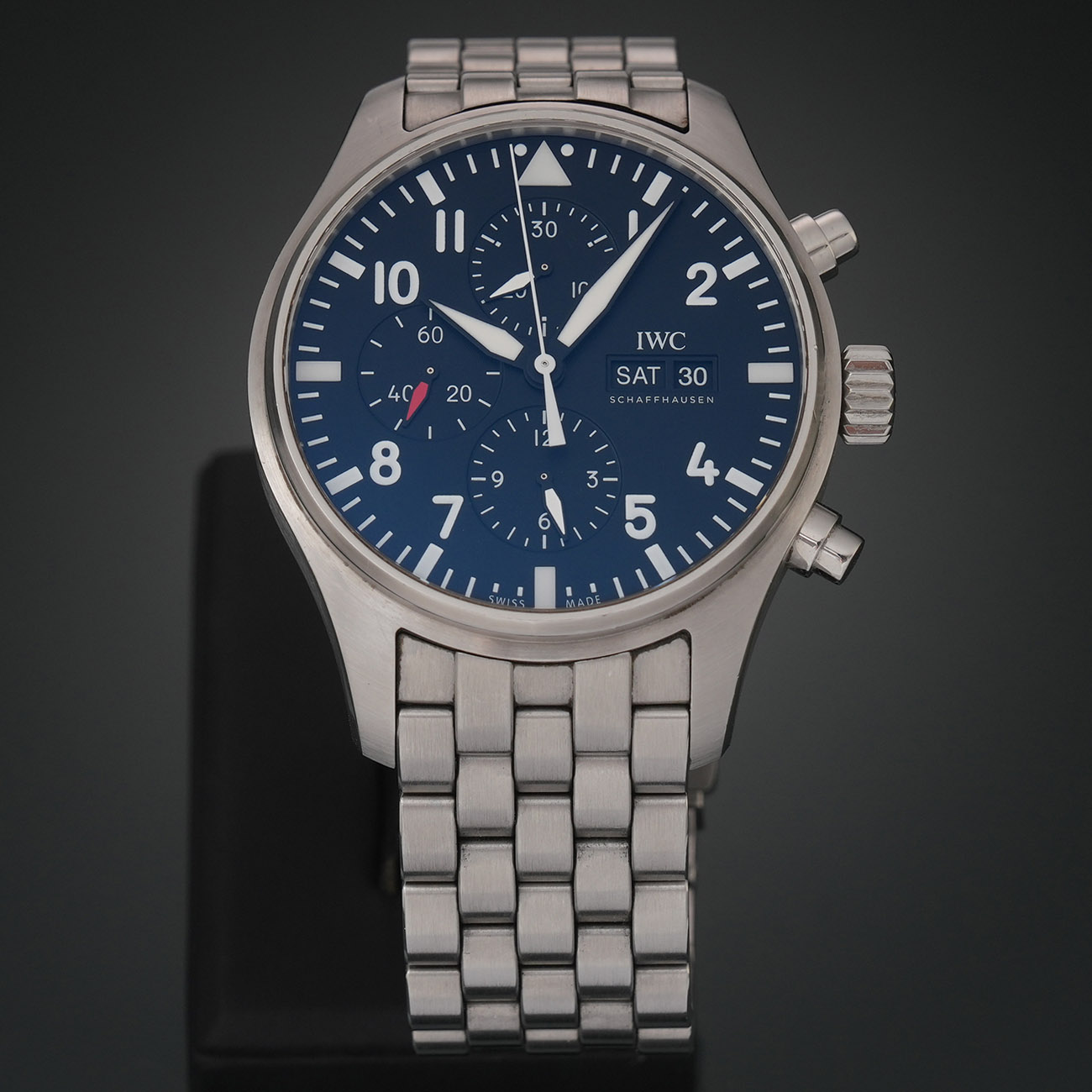 IWC(USED) 파일럿 스틸 오토 크로노 43mm