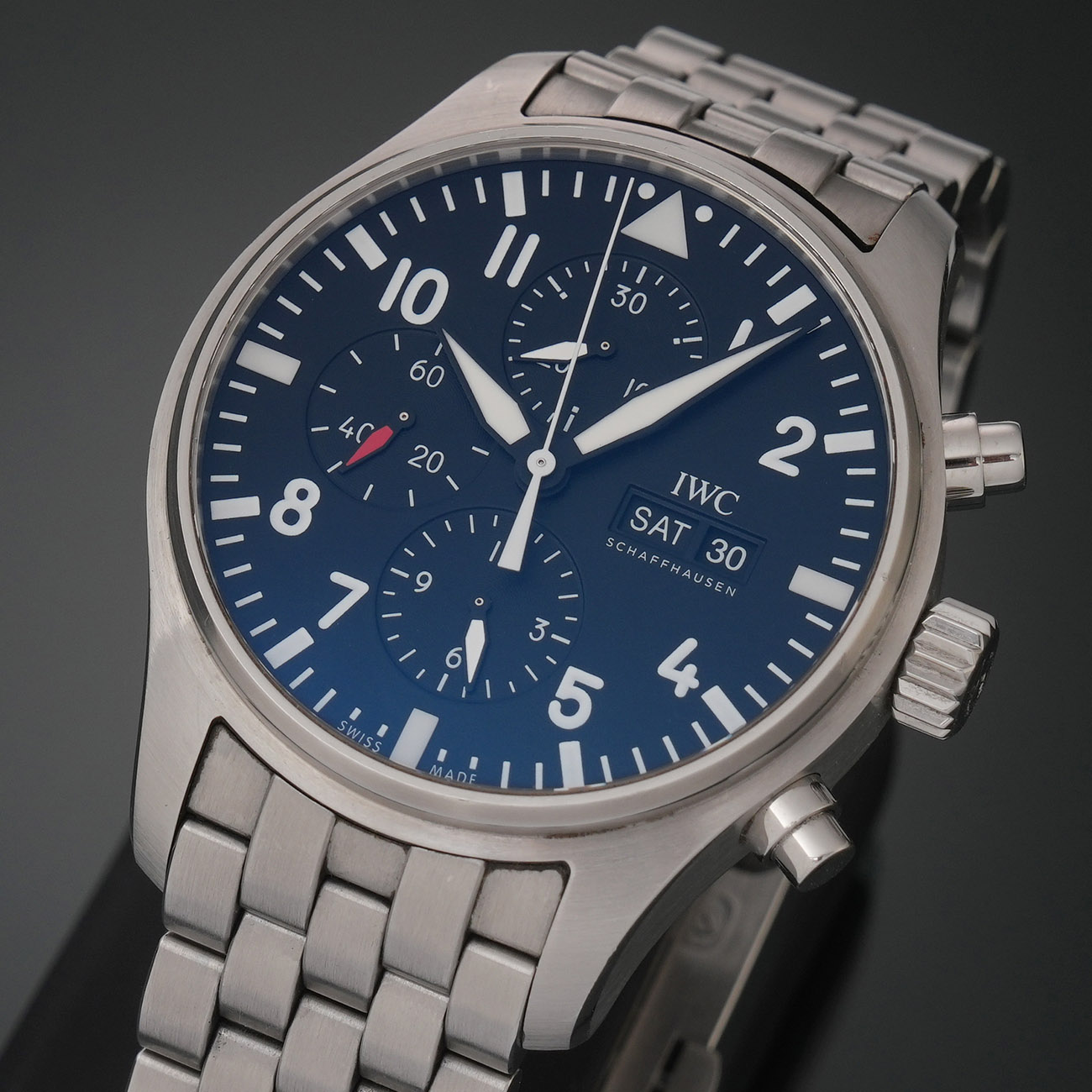 IWC(USED) 파일럿 스틸 오토 크로노 43mm
