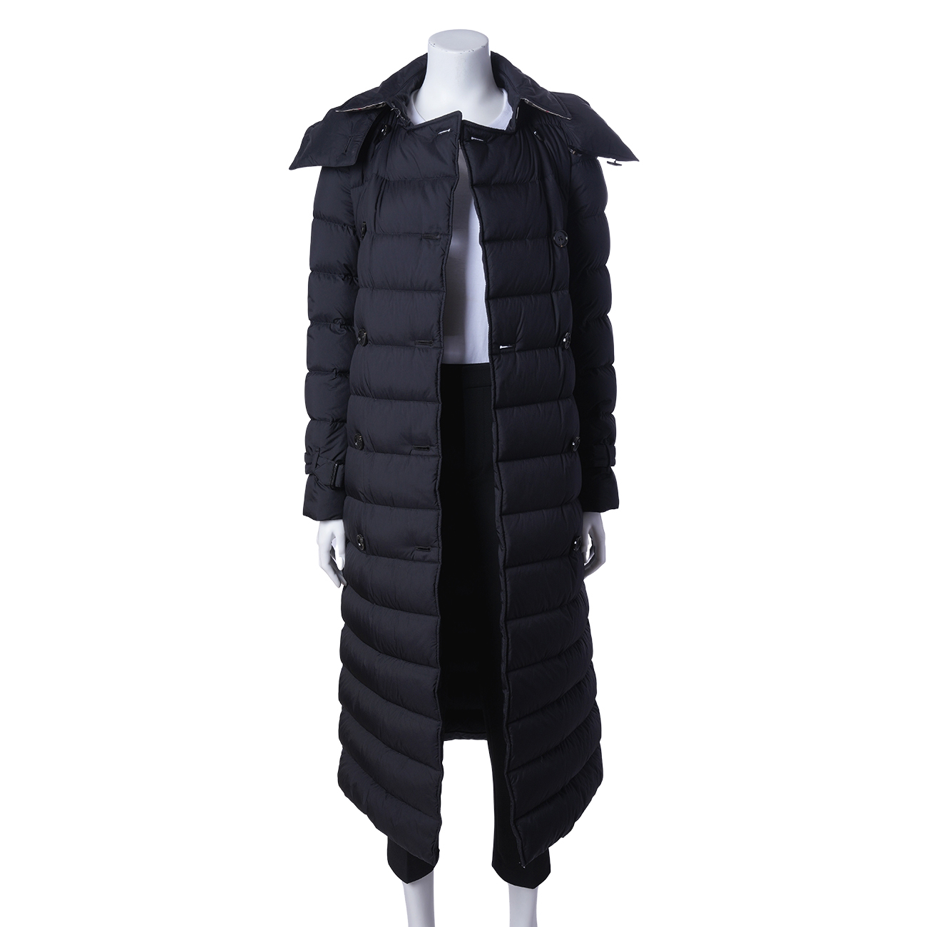 BURBERRY(USED)버버리 후드 롱패딩 #XS