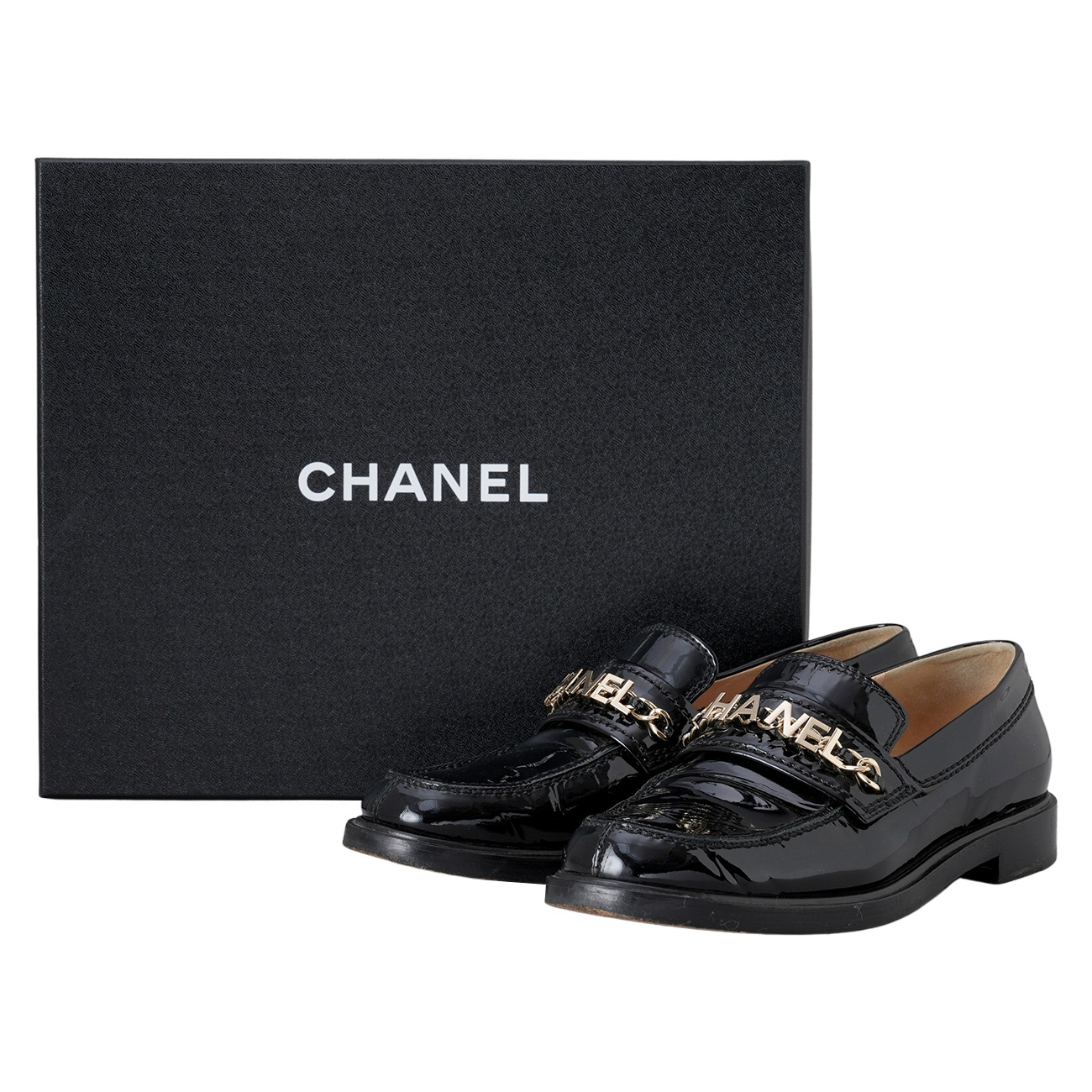 CHANEL(USED)샤넬 G37430 페이던트 레터링 모카신 #36.5