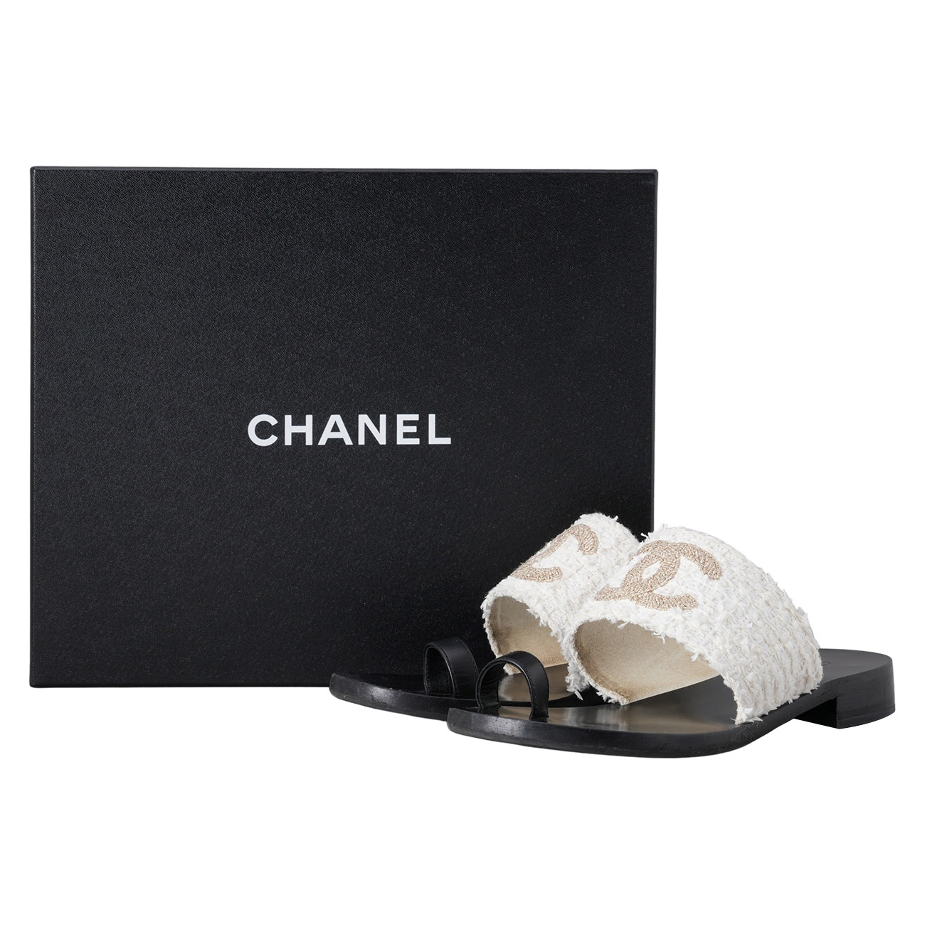 CHANEL(USED)샤넬 트위드 슈즈 슬리퍼 #37