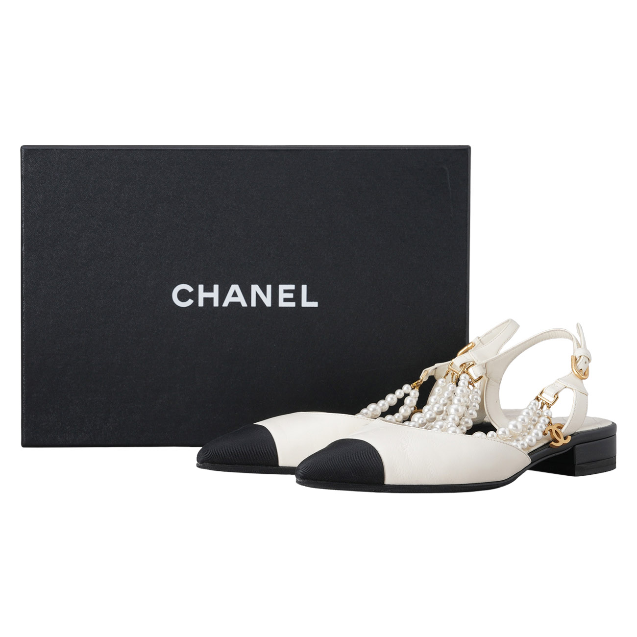 CHANEL(USED)샤넬 G37534 진주 투톤 펌프스 힐 #36