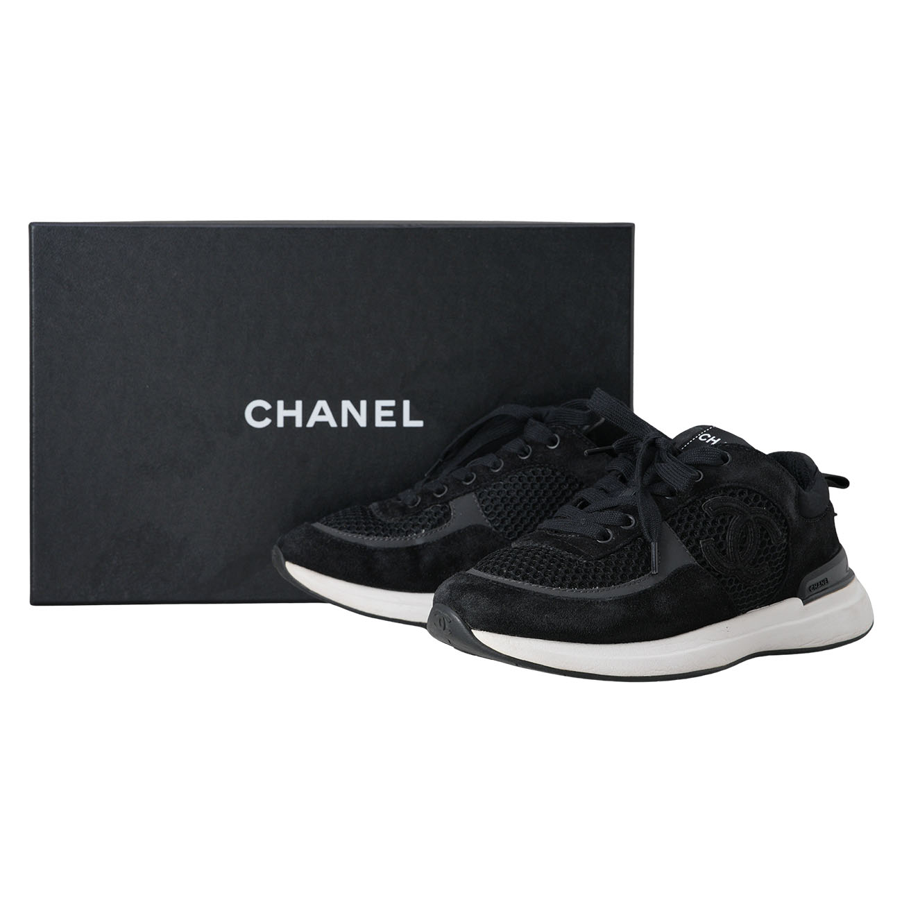 CHANEL(USED)샤넬 G38800 CC로고 스웨이드 스니커즈 #37
