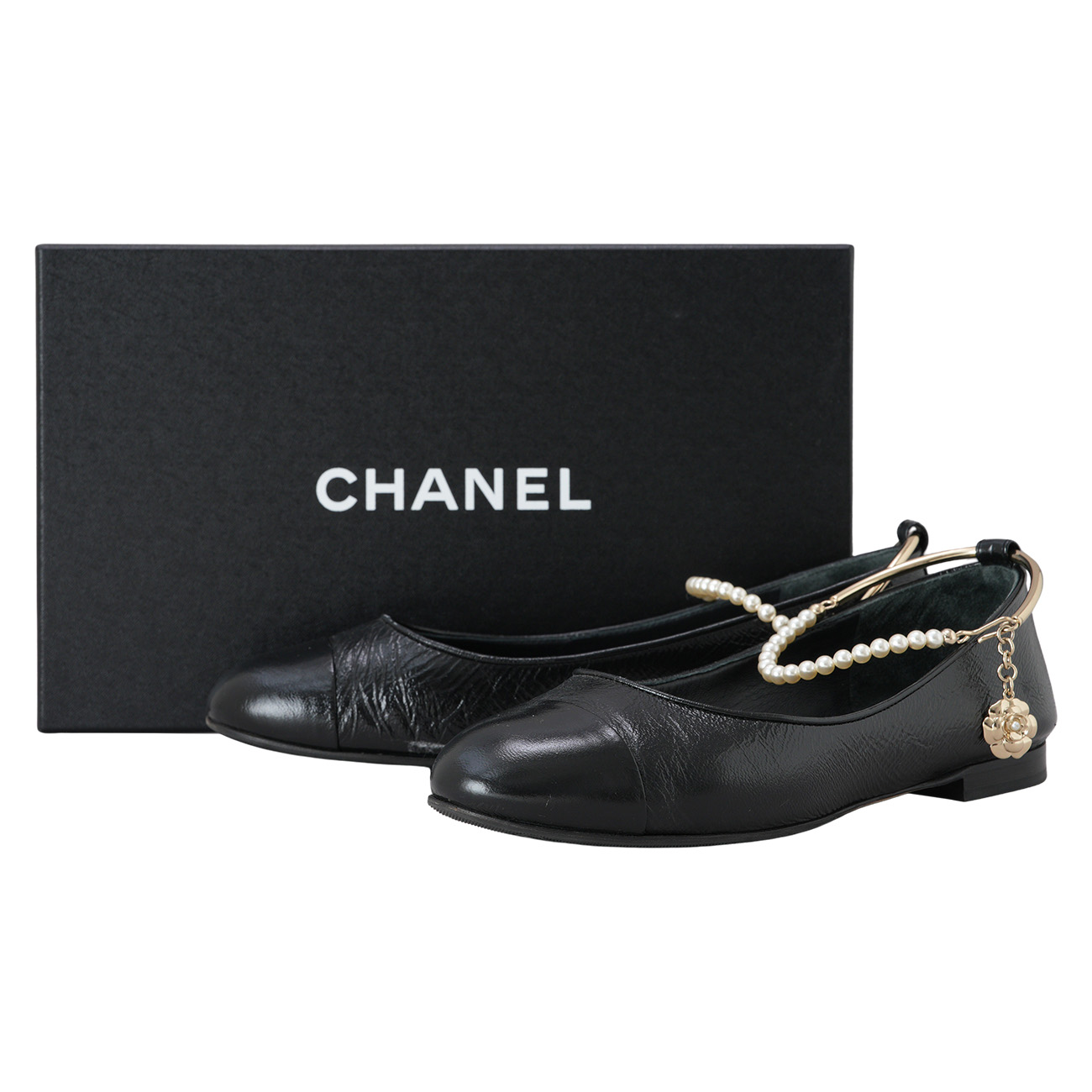 CHANEL(USED)샤넬 G38986 발레리나 체인 플랫 슈즈 #37.5