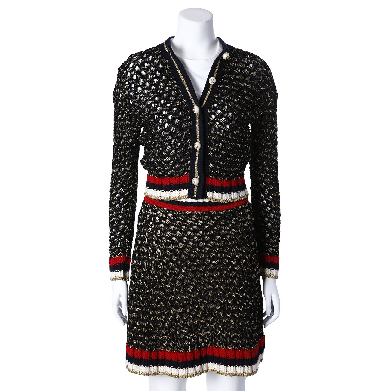 GUCCI(USED)구찌 니트 가디건 & 치마 XS