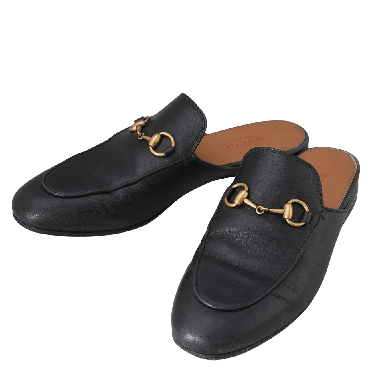 GUCCI(USED)구찌 423513 홀스빗 레더 슬리퍼 #36.5
