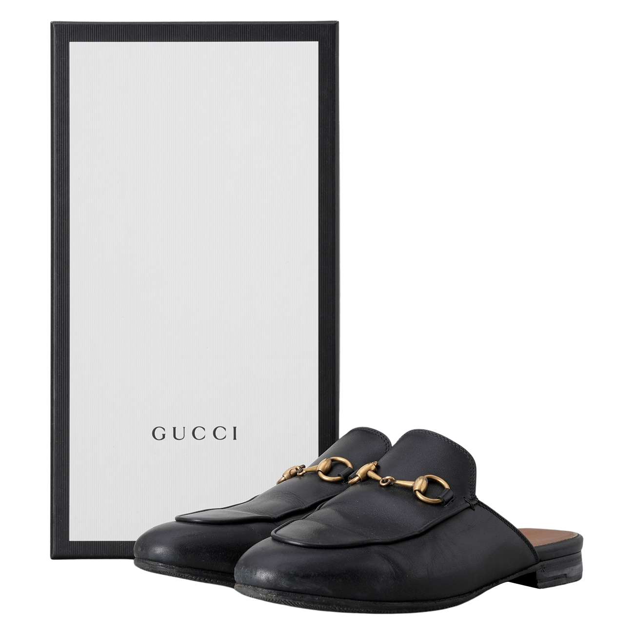 GUCCI(USED)구찌 423513 홀스빗 레더 슬리퍼 #36.5