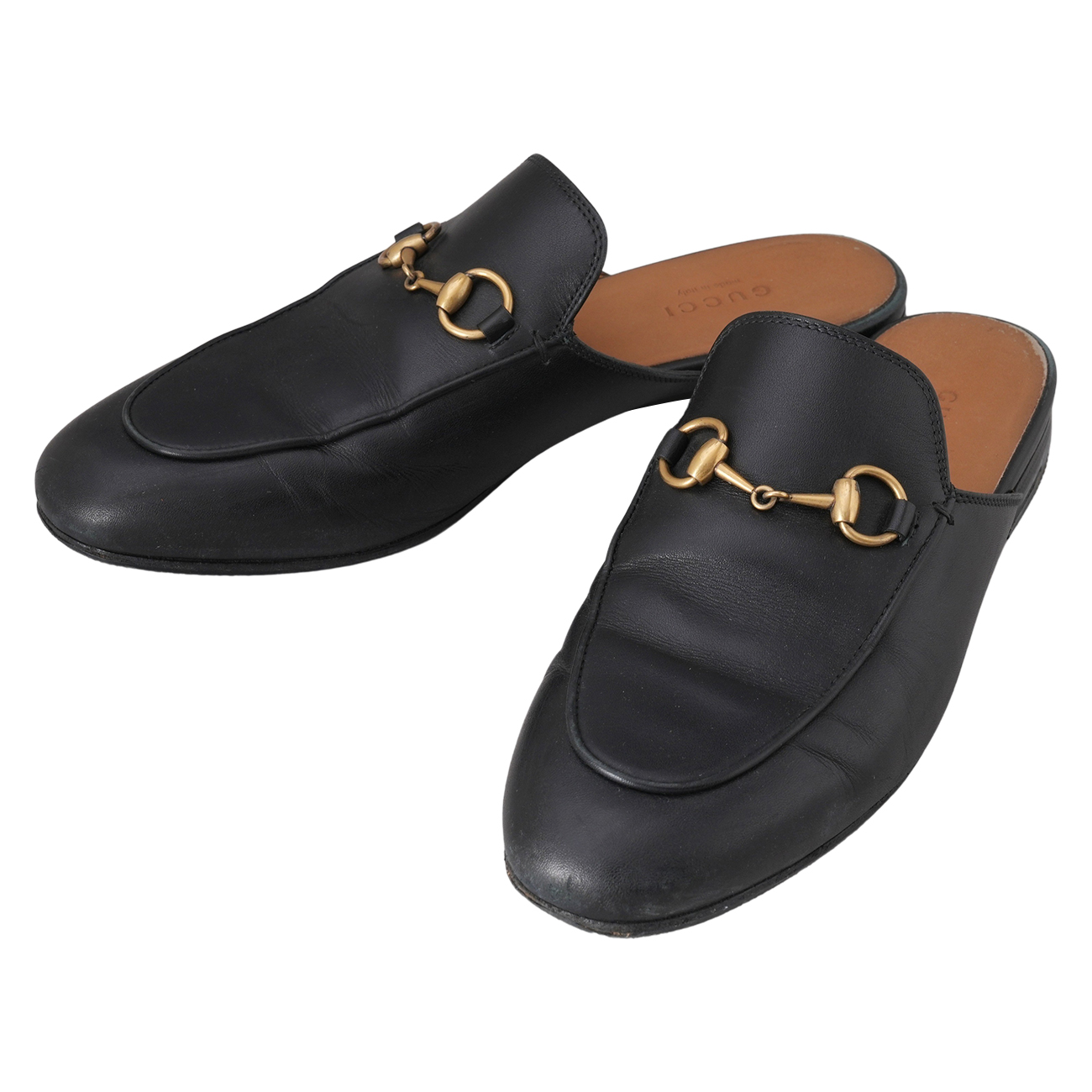 GUCCI(USED)구찌 423513 홀스빗 레더 슬리퍼 #36.5