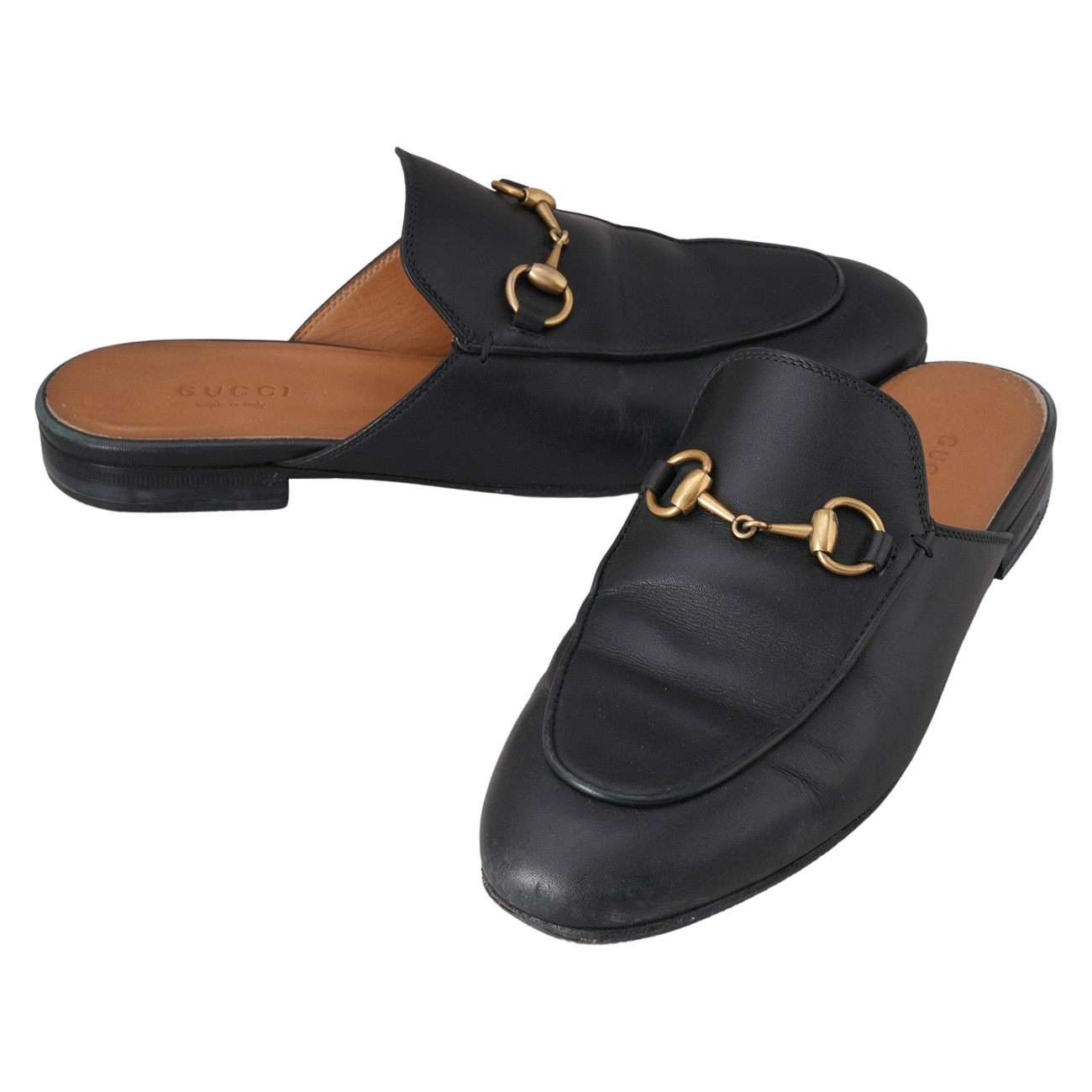 GUCCI(USED)구찌 423513 홀스빗 레더 슬리퍼 #36.5